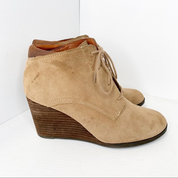 wedge lace up bootie